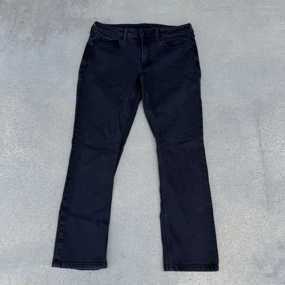 True Classic Mens Black Stretch Jeans Straight Leg Size 31